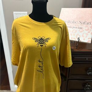 Mustard Let it Bee Graphic Tee